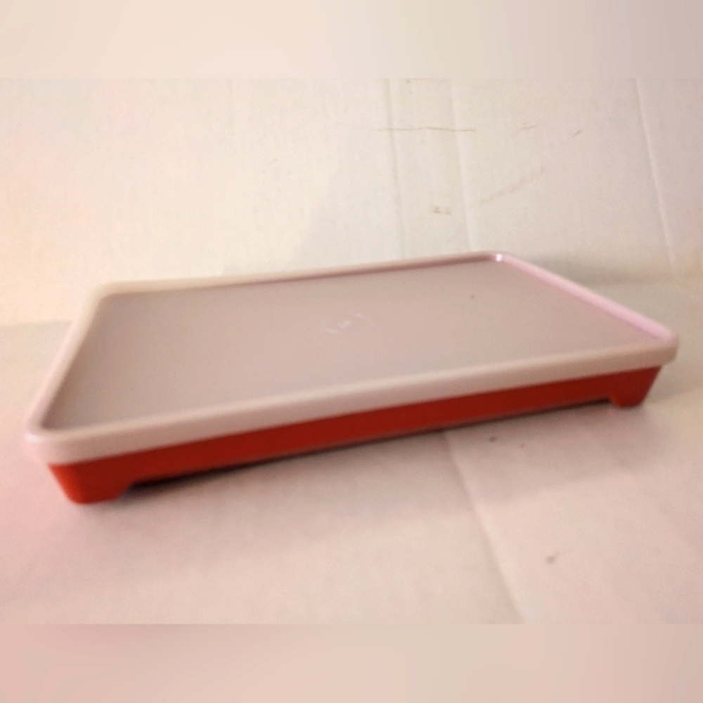 Vintage Tupperware Bacon Cold-Cut Deli Keeper red/ paprika container.